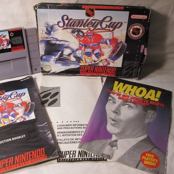 Super Nintendo / SNES Video Game: NHL Stanley Cup - Complete with Box & Poster